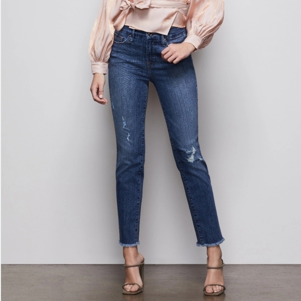 Good American BLUE407 Good Straight Jeans 18